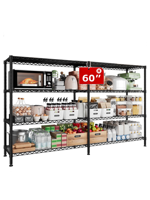 Legooin 4-Tier Heavy-Duty Extra-wide Metal Shelvin...